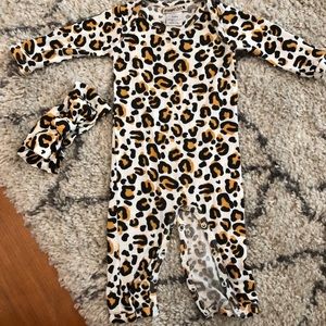 SpearmintLove Leopard Snap Romper